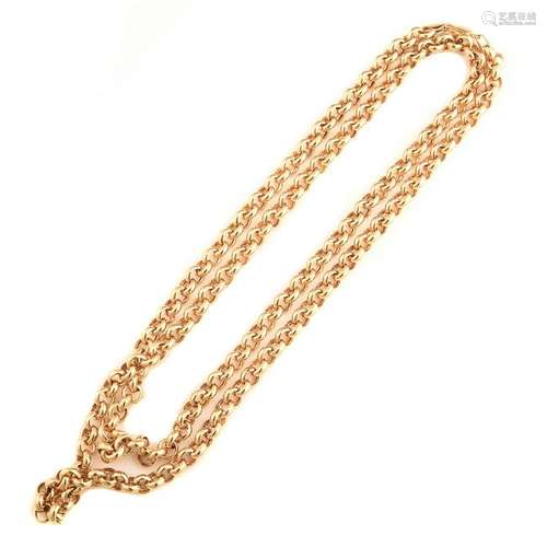 14k Yellow Gold Long Chain.