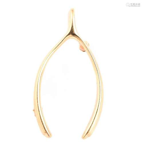 Tiffany & Co. 14k Yellow Gold Wishbone Brooch.