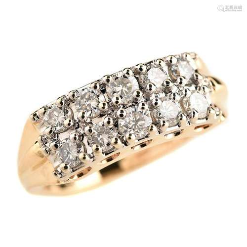 Diamond, 14k Yellow Gold Ring.