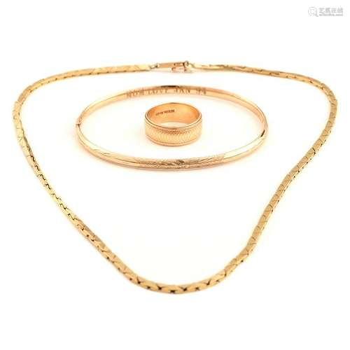 14k Yellow Gold Jewelry Suite.