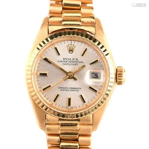 Ladies Rolex Oyster Perpetual Datejust 18k Yellow Gold