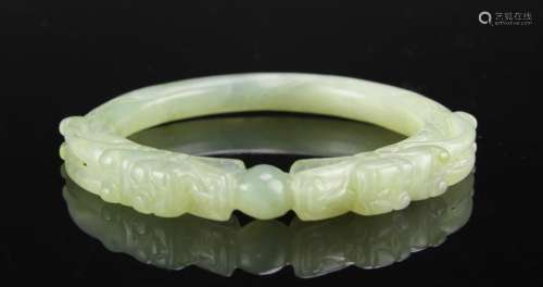 Chinese Carved Jade Bangle