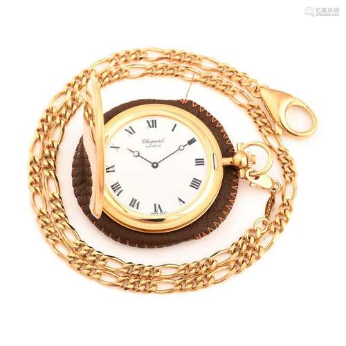 Chopard 18k Yellow Gold Pocket Watch with Chain.