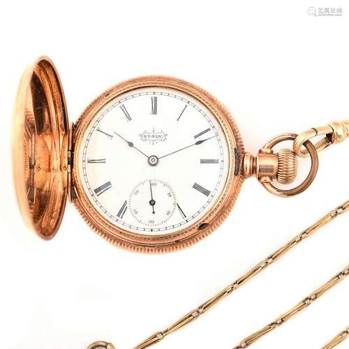 Elgin 14k Yellow Gold Pocket Watch with Gold-Filled