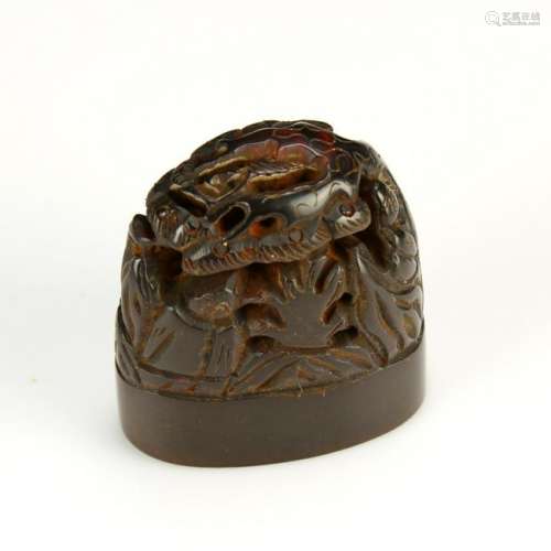 Chinese Carved Horn Seal Chop