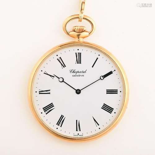 Chopard 18k Yellow Gold Open Face Pocket Watch with