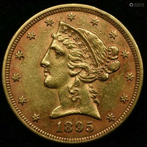 US 1895 $5 Gold Coin.