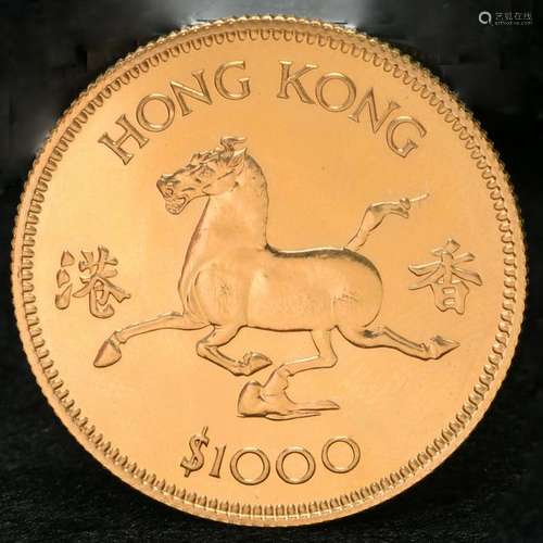 1978 Lunar Series Hong Kong $1000. Gold Coin. W-15,98