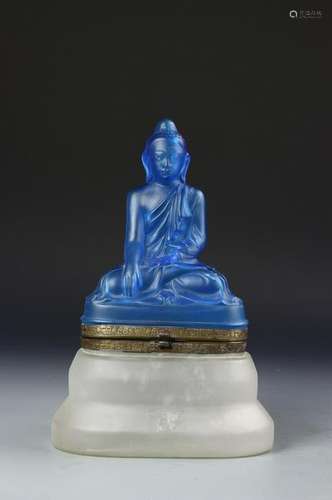 Chinese Blue Glass Buddha Statue