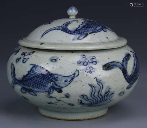 Chinese Blue and White Bowl With Cover