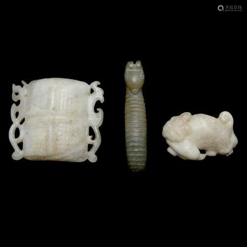 Three Chinese Archaistic Jade Carvings