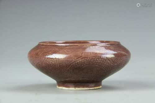 Chinese Antique Purple Glaze Water Coup