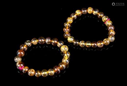 Chinese Antique Amber Bracelets (2 pc.)