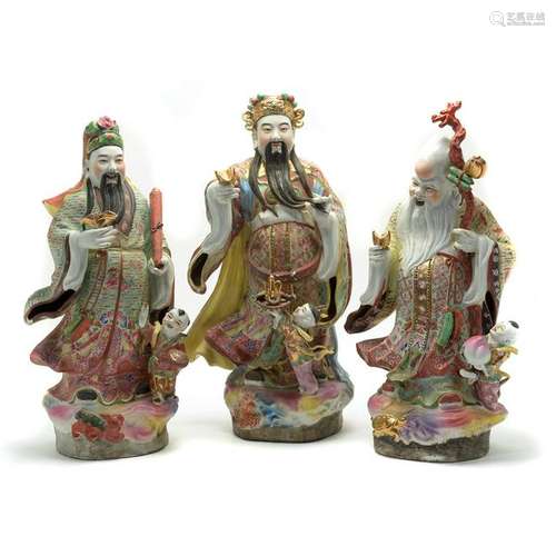 Set of Three Chinese Porcelain Immortals