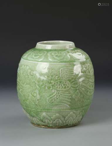 Chinese Lungquan Glazed Jar