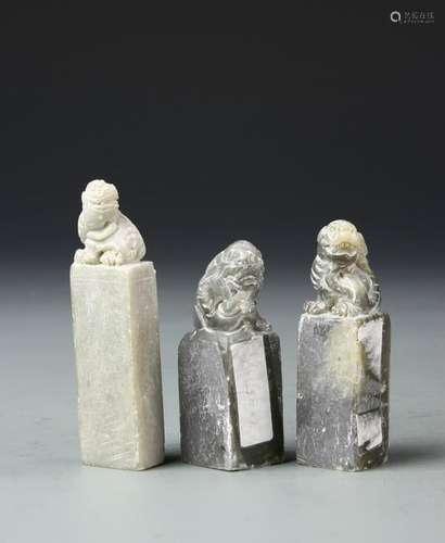 Three Chinese Stone Seal Chops