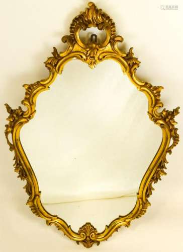 Hand Carved Wood Italian Florentine Gilt Mirror