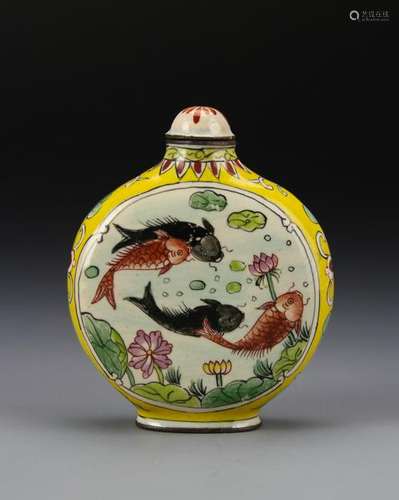 Chinese Enameled Bronze Snuff Bottle