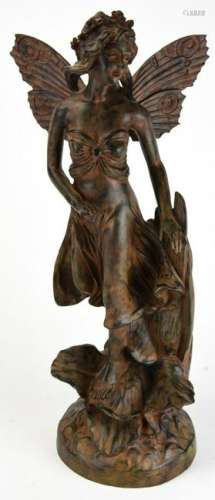 Bronze Tone Figural Fairy Statue