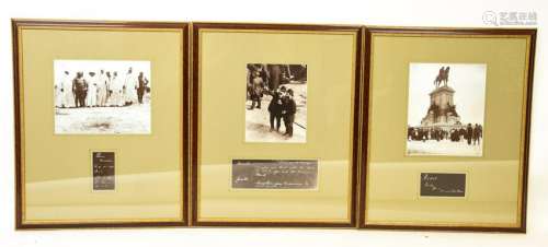 3 Framed Antique Photographs Immigrants / Travel