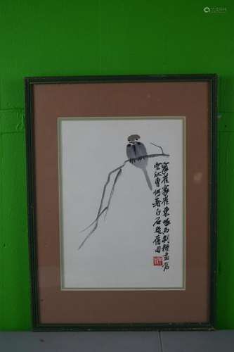 Chinese Woodblock Print of Bird