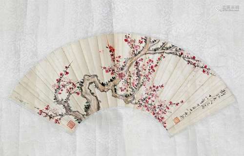 Chinese Fan Painting of Flowers