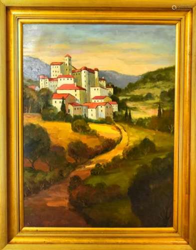 Impressionist Style Oil Painting Village Landscape