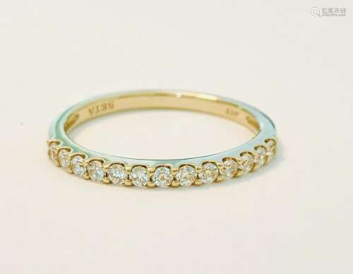 1.4mm Eco Friendly American Diamonds & Yellow Gold Ring