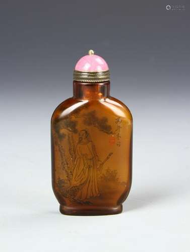 Chinese Inside Painted Peking Glass Snuff Bottle