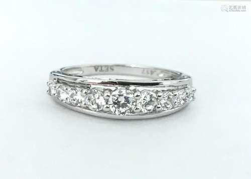 White Brilliant Cut Diamond & White Gold Ladies Ring