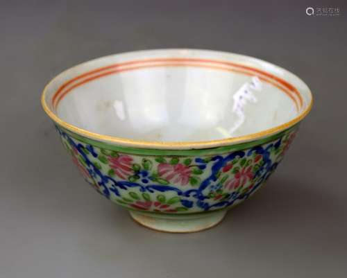 Chinese Famille Rose Plate and Bowl