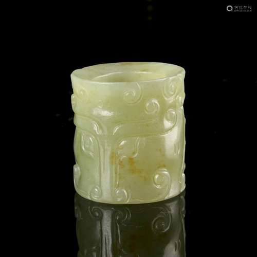 Chinese Carved Jade Thumb Ring