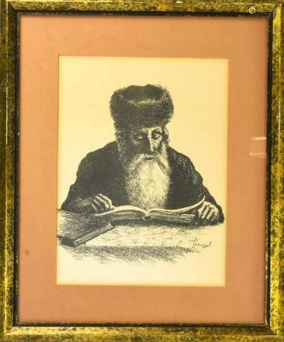 Framed Portrait Print Signed Herzel