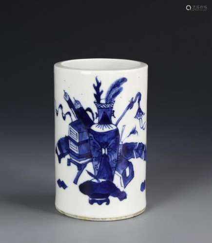 Chinese Blue and White Brushpot