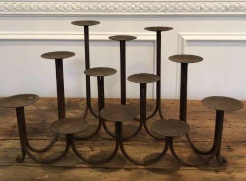 Wrought Iron Rust Tone Fire Place Candle Holder