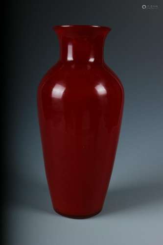 A Red-Glazed Guanyin Vase