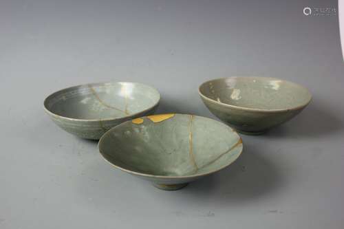 Group Of Three Korean Porcelain Bowls (Minor