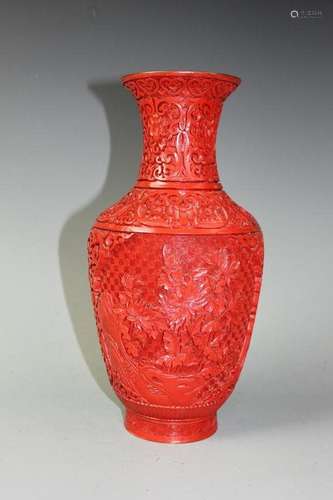 A Red Glazed Guanyin Vase, Late 1970s