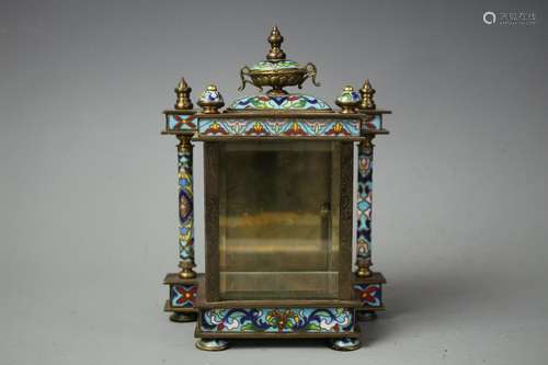 A Cloisonne Enameled Clock Box