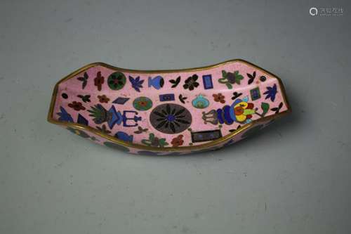 A Pink Ground Enamel Tray