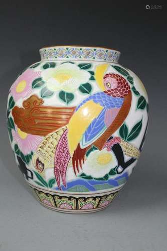 A Japanese Famille Porcelain Jar