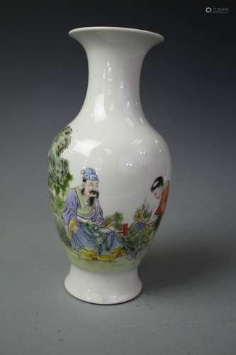 A White Ground Famille Vase, Republic Of China Period