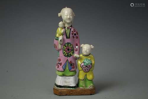 Export Famille Porcelain Figurines, Late Qing Dynasty