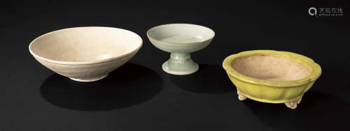 明-清 磁州窯碗、豆青碗、黃釉盆