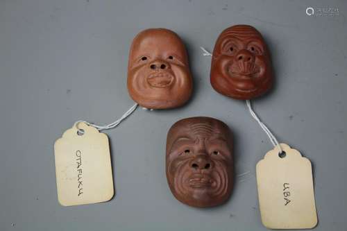 Set Of Three Mud Facial Designs, Made In Japan