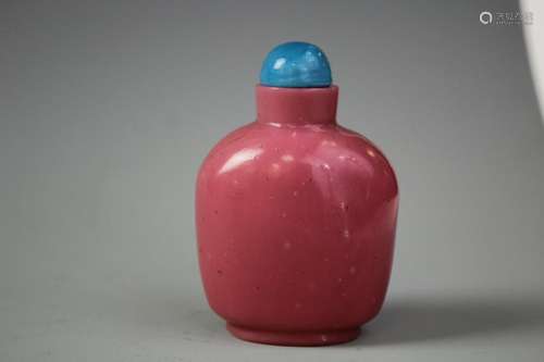 Pink Glazed Snuff Bottle, Qing Dynasty