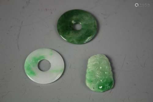 Set Of 3 Jadeite Pendants