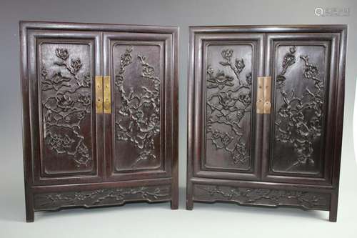 A pair of Hongmu cabinets