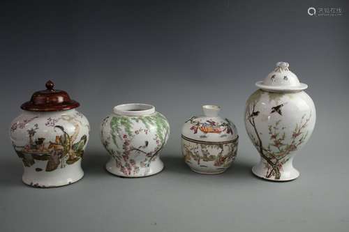 Group Of Small Famille Bottles, Qing Dynasty