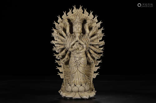 The Chinese Blanc de Chine Dehua Porcelain Statue of Thousand-hand Bodhisattva